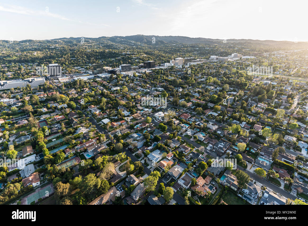Aerial view of Sherman Oaks